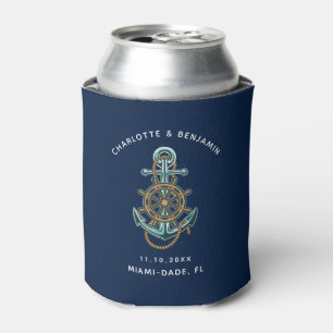 Nautical Anchor Wedding Reception Custom Can Cooler