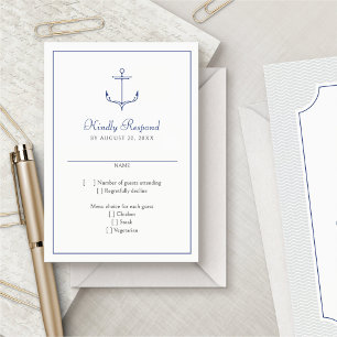 Nautical Anchor Wedding RSVP Card