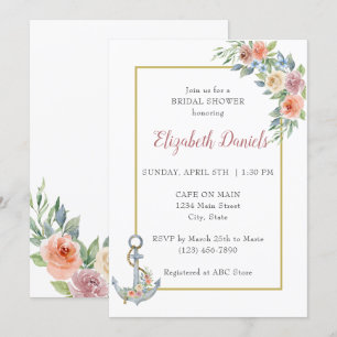 Nautical Anchor Wedding Shower Invitation