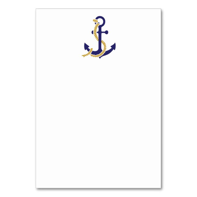 Nautical Anchor Wedding Table Number (Front)