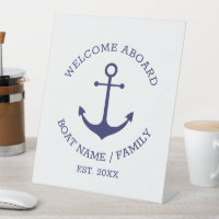 Nautical anchor Welcome Aboard Custom Boat name