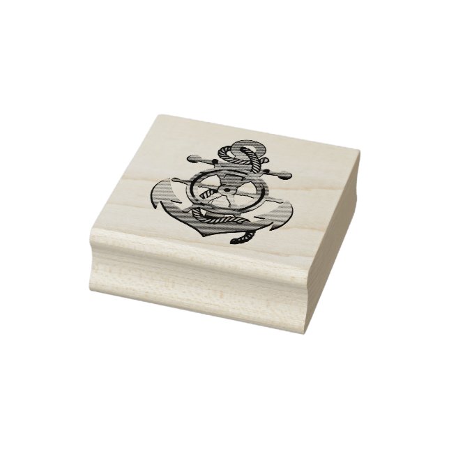 Nautical anchor/wheel and rope, Seaman anchor Rubber Stamp (Stamp)