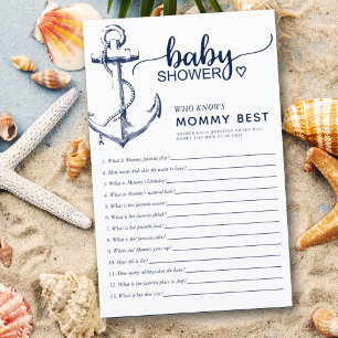 Nautical Anchor Who Knows Mum Best Baby Shower