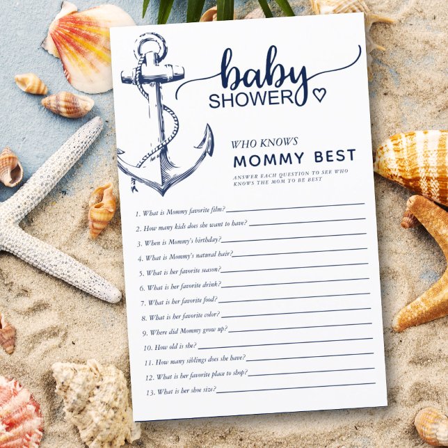Nautical Anchor Who Knows Mum Best Baby Shower (Creator Uploaded)