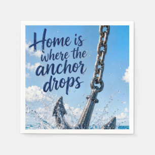 Nautical Anchor with Inspirational Home Quote Napkin