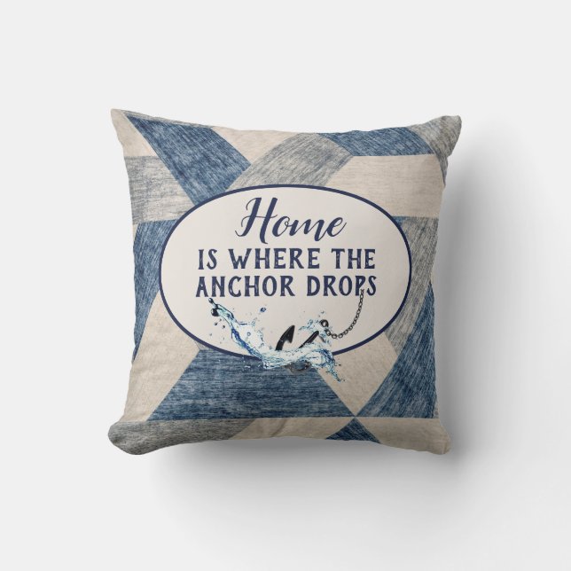 Nautical Anchor With Quote  Cushion (Front)