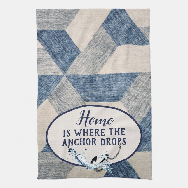 Nautical Anchor With Quote  Tea Towel (Vertical)