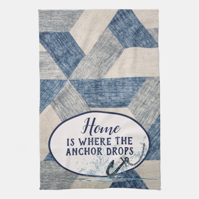 Nautical Anchor With Quote  Tea Towel (Vertical)