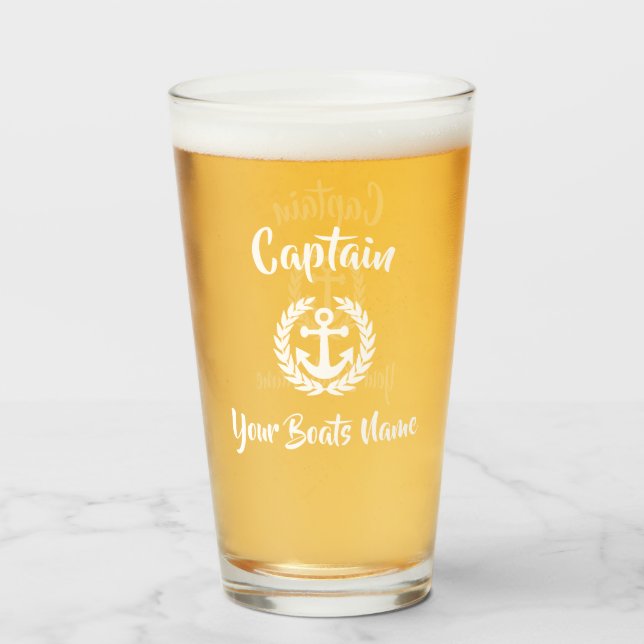 Nautical anchor yacht captain glass (Front Filled)