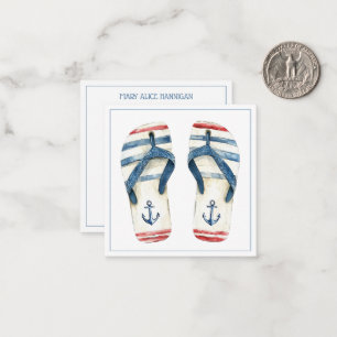 Nautical Anchors and Stripes Flip Fops Card