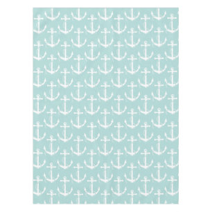 Nautical Anchors Aweigh Light Blue Tablecloth
