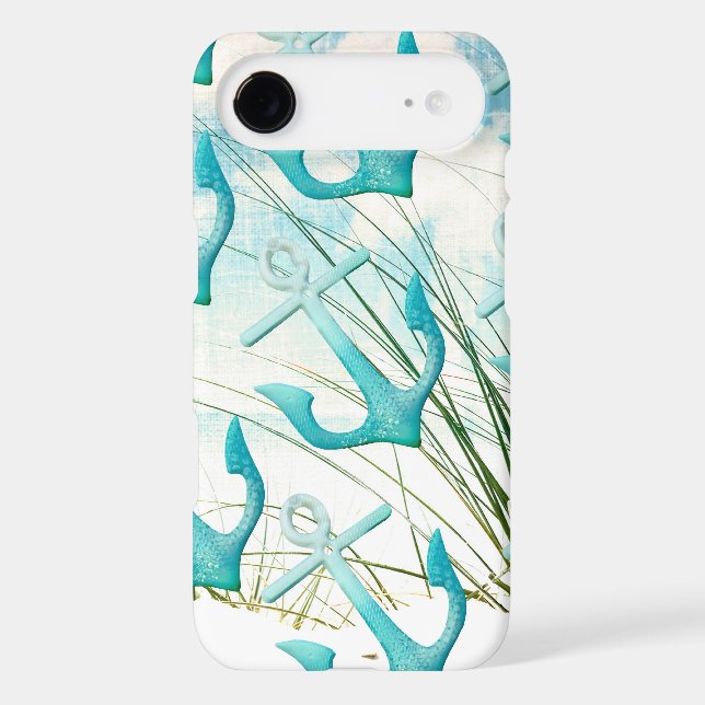 Nautical Anchors Beach Ocean Seaside Coastal Theme Case-Mate iPhone Case (Back)