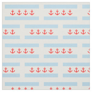 Nautical Anchors Chicago Flag Pattern Fabric