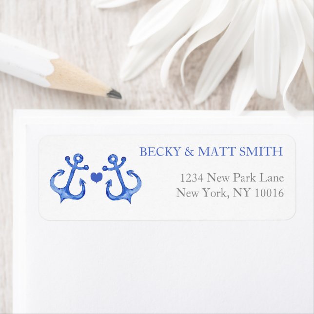Nautical Anchors & Heart | Return Address Labels (Insitu)