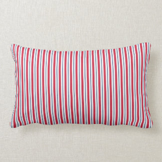 Nautical Anchors Red White Blue Stripe Lumbar Cushion