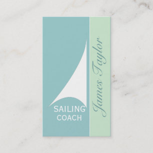 Nautical Aqua Minimal Sail Boat Sailing Business Card