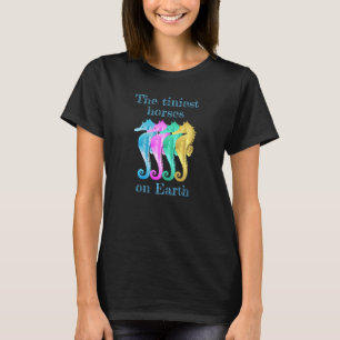 Nautical aqua/pink/blue/gold seahorses  notebook T T-Shirt