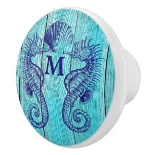 Nautical Aquatic Marine Life Beach House Template Ceramic Knob