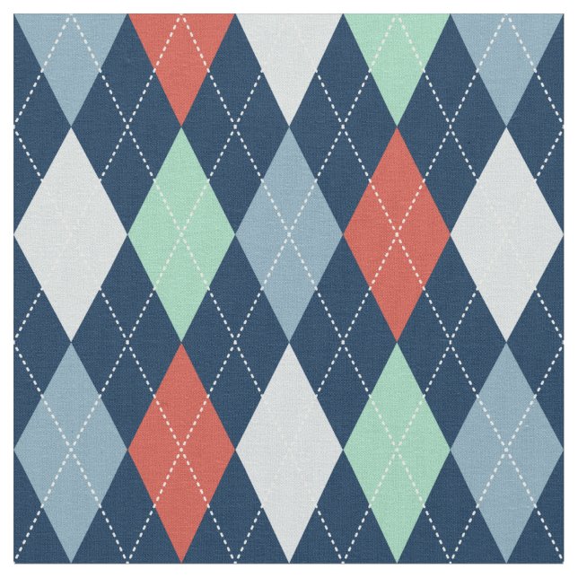 Nautical Argyle Fabric (Close Up)