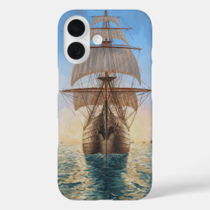 Nautical Art Print the Ship on Sea iPhone 16 Case