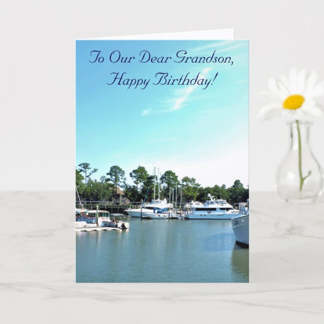 Nautical & Awesome, Grandson Birthday Card (Small Plant)