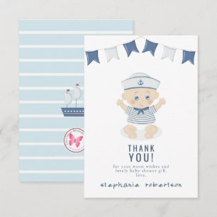 Nautical Baby Boy Baby Shower Thank You Invitation