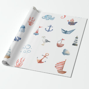 Nautical Baby Boy Wrapping Paper