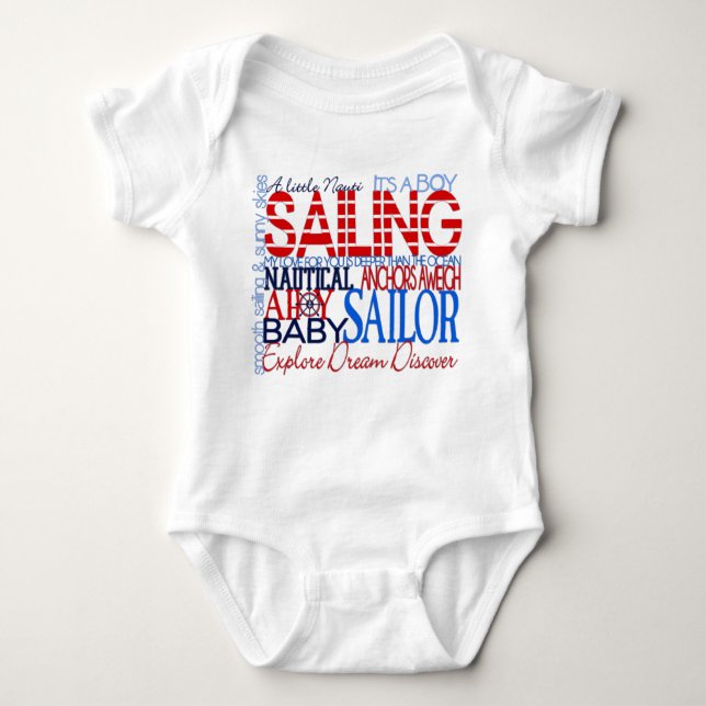 Nautical Baby Boy's T-Shirt Bodysuit (Front)