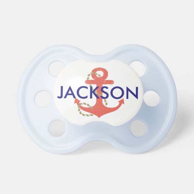 Nautical Baby Pacifier for Baby Shower Gift (Front)