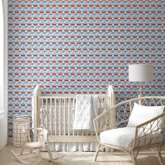 Nautical Baby Sailboats Anchors Birds Wallpaper
