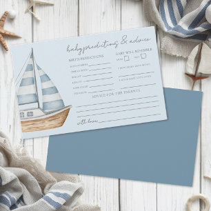 Nautical Baby Shower Advice And Predictions Card