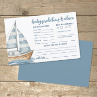 Nautical Baby Shower Advice Predictions Card