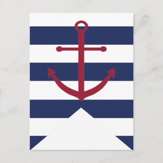 Nautical Baby Shower Anchor Bunting Flag Postcard