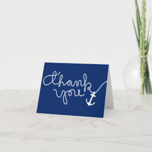 Nautical Baby Shower Anchor & Rope  Thank You Card