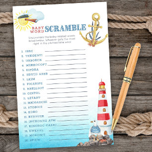 Nautical Baby Shower Baby Word Scramble Game