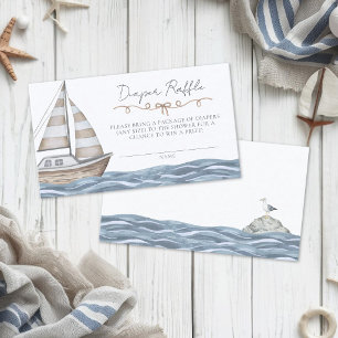 Nautical Baby Shower Diaper Raffle Enclosure Card