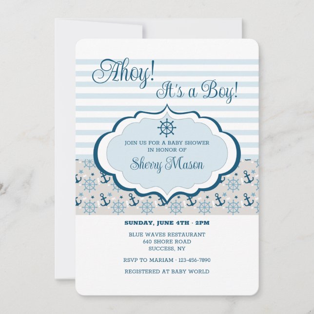 Nautical Baby Shower Invitation (Front)