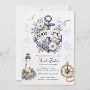 Nautical Baby Shower Invitation Ahoy It's a Boy