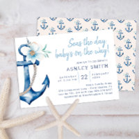 Nautical Baby Shower Invitation | Blue Watercolor