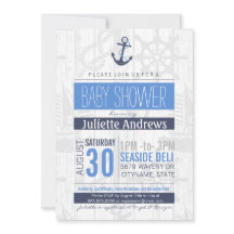 Nautical Baby Shower Invitation, Boy Blue