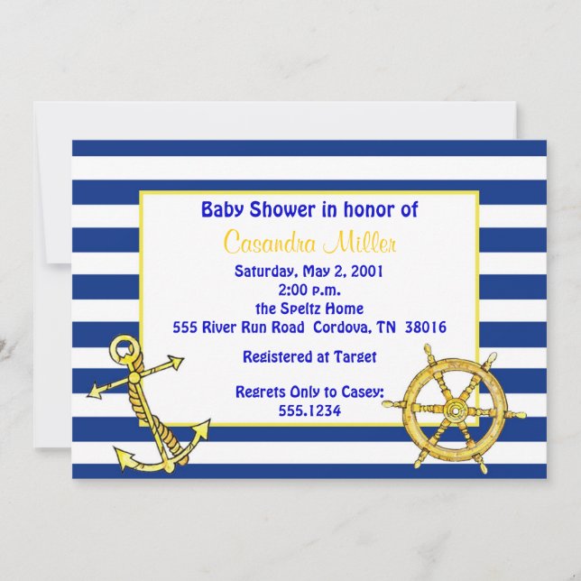 Nautical Baby Shower Invitations (Front)