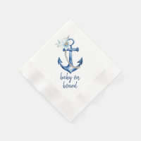 Nautical Baby Shower Napkins | Blue Watercolor Anc