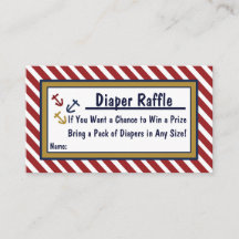 Nautical Baby Shower Ocean Diaper Raffle Cards