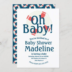 Nautical Baby Shower Oh Baby Ocean Invitation