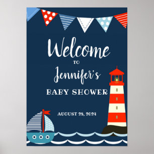 Nautical Baby Shower Poster, Welcome Sign, Party Poster
