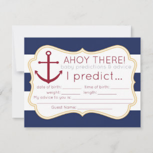 Nautical Baby Shower Predictions & Advice Card