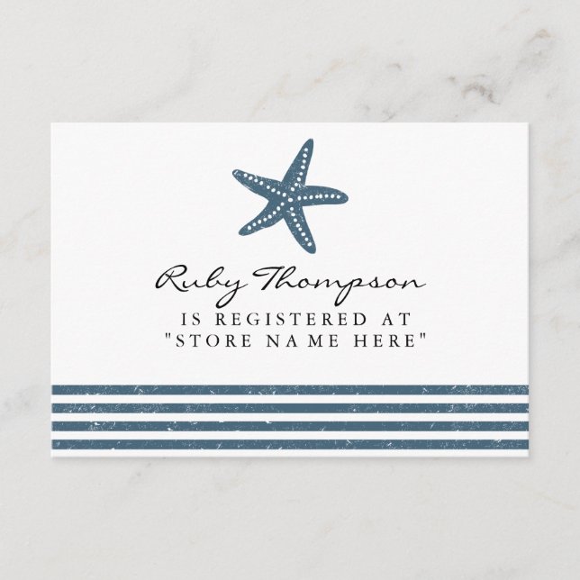 Nautical Baby Shower Registry Insert Card (Front)