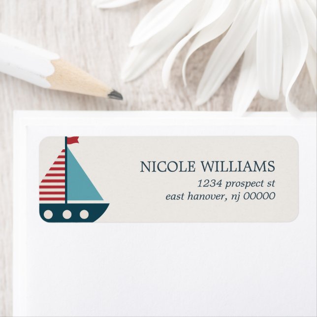 Nautical Baby Shower Return Address Label (Insitu)