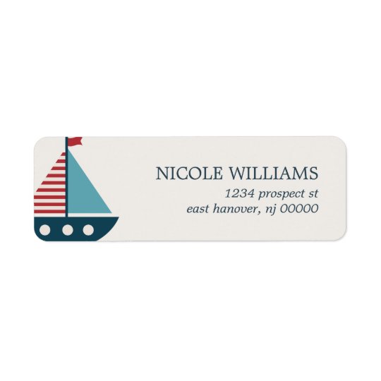 Nautical Baby Shower Return Address Label
