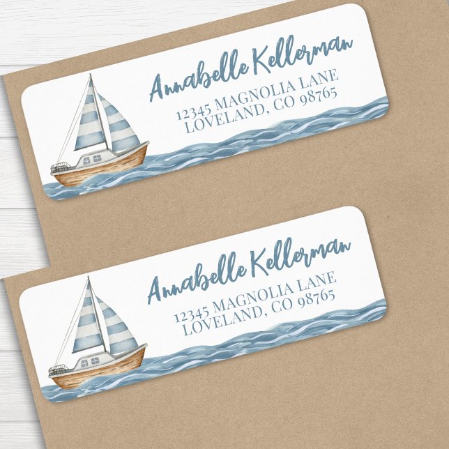 Nautical Baby Shower  Return Address Label (Nautical Baby Shower label)
